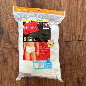 Hanes White Tagless Briefs - Size Small
